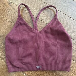 SET ACTIVE RACERBACK PURPLE MAROON SPORTS BRA